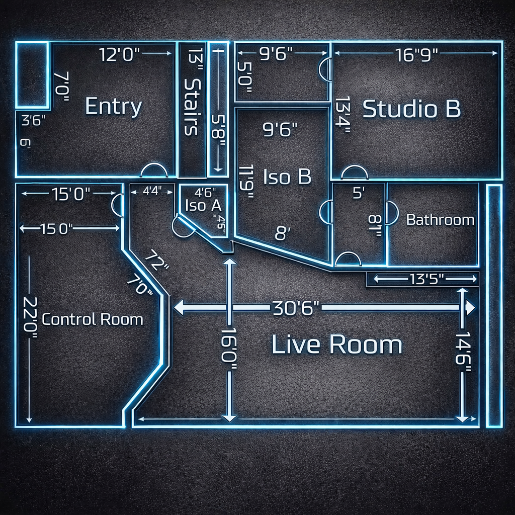 Santa Cruz Recording Studios first floor floor plan